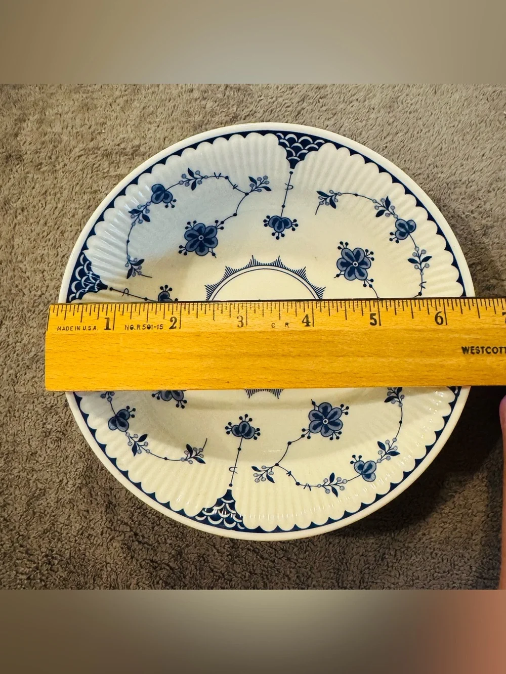 White & Blue Floral Ceramic Trinkit Dish